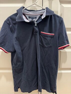 Tommy Hilfiger Dark Blue Polo with Red & White Trim